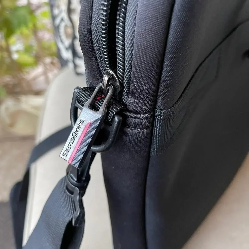 Samsonite slim black nylon and neoprene laptop bag
